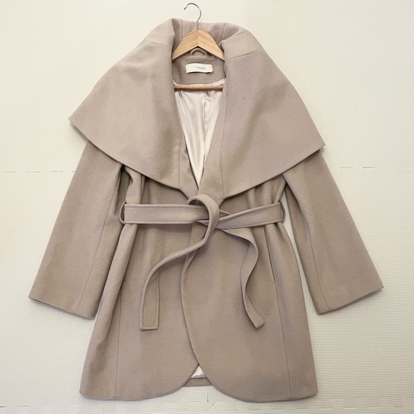 T Tahari Jackets & Blazers - T Tahari Wool Blend Wrap Coat Shawl Collar Belted Women’s Size L